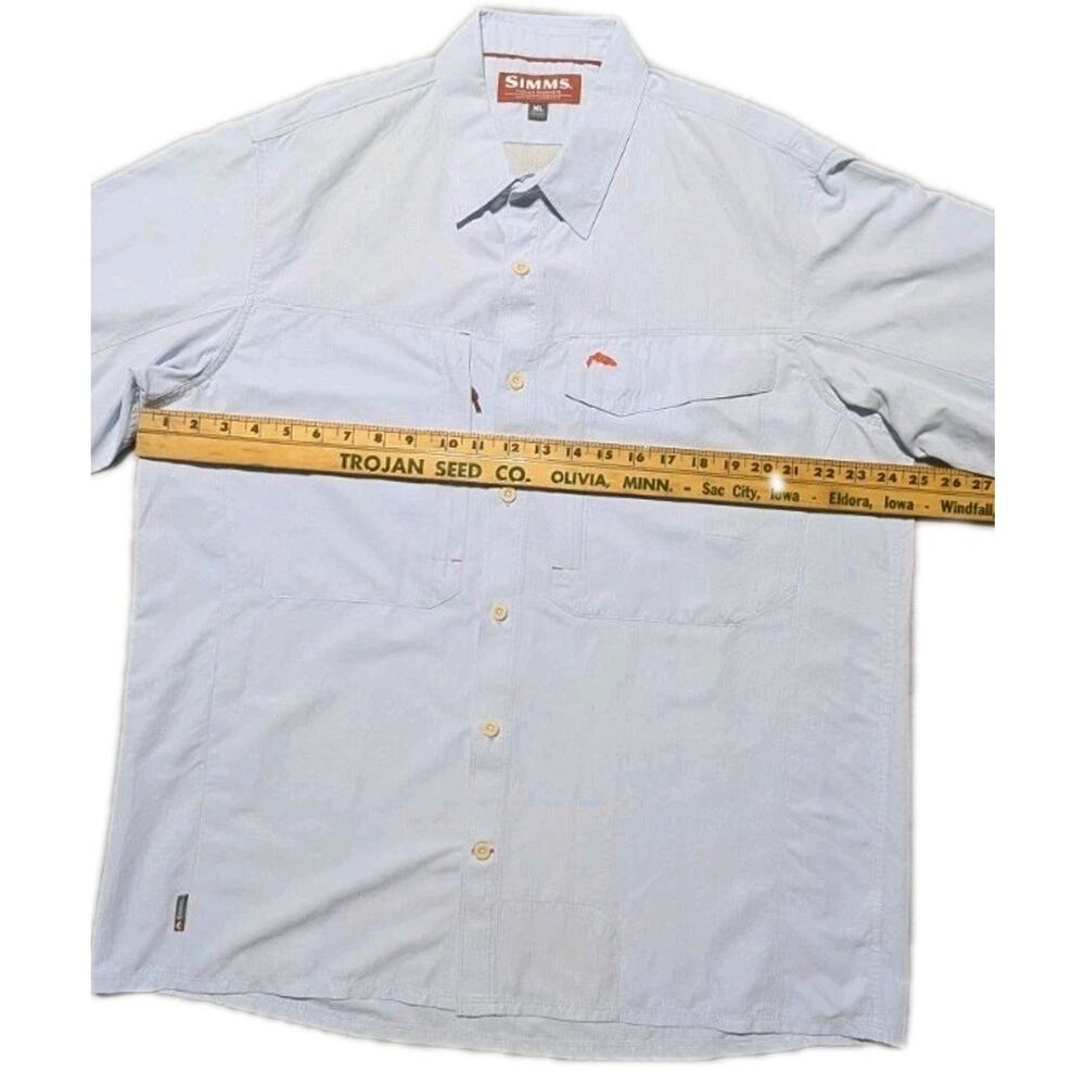 Simms Fishing Products Shirt XL Light Blue Long Sleeve Vented Button Up Outdoor - Picture 9 of 12